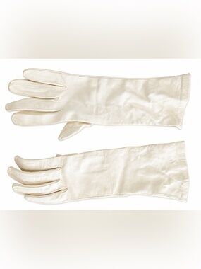 Ivory Long Leather Gloves - Women Accessories
